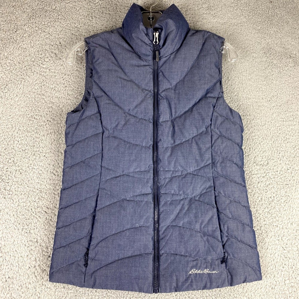 Eddie Bauer Vest Womens XS Blue Down Puffer EB650 Fill Lightweight Quilted Gorp